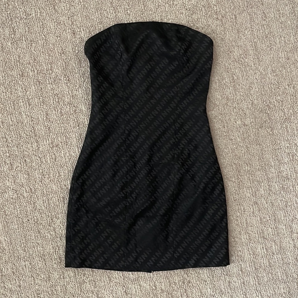 Nakedvice Neva Black Monogrammed Strapless Mini Tube Dress size XS - Picture 5 of 10